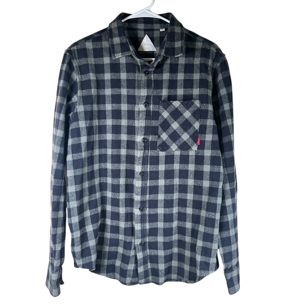 Altamont Andrew Reynolds Plannel Shirt Grey Black Plaid Men's Size L